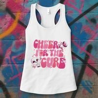 Cheer For The Cure Breast Cancer Football Pink Out Women's Tank Top thumb 3