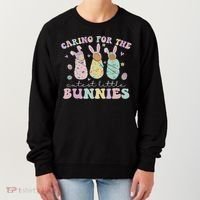 Caring For The Cutest Little Bunnies Nicu Icu Nurse Easter Women's Sweatshirt thumb 0