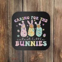 Caring For The Cutest Little Bunnies Nicu Icu Nurse Easter Coaster thumb 0