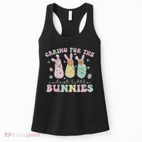 Caring For The Cutest Little Bunnies Nicu Icu Nurse Easter Women's Tank Top thumb 0