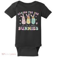 Caring For The Cutest Little Bunnies Nicu Icu Nurse Easter Baby Bodysuit thumb 0