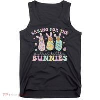 Caring For The Cutest Little Bunnies Nicu Icu Nurse Easter Tank Top thumb 0