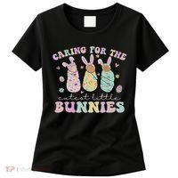 Caring For The Cutest Little Bunnies Nicu Icu Nurse Easter Women's T-Shirt thumb 0