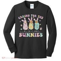 Caring For The Cutest Little Bunnies Nicu Icu Nurse Easter Kids Long Sleeve Shirt thumb 0