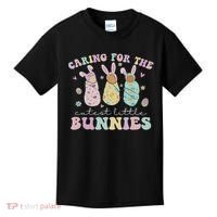Caring For The Cutest Little Bunnies Nicu Icu Nurse Easter Kids T-Shirt thumb 0