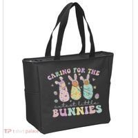 Caring For The Cutest Little Bunnies Nicu Icu Nurse Easter Tote Bag thumb 2