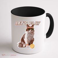 Cool Funny Tennis Cat Wearing Sunglasses Tennis Racket Ball Coffee Mug thumb 1