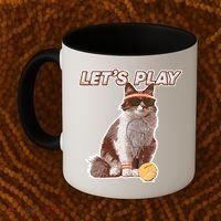 Cool Funny Tennis Cat Wearing Sunglasses Tennis Racket Ball Coffee Mug thumb 2