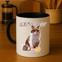 Cool Funny Tennis Cat Wearing Sunglasses Tennis Racket Ball Coffee Mug thumb 4
