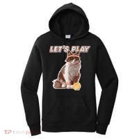 Cool Funny Tennis Cat Wearing Sunglasses Tennis Racket Ball Women's Hoodie thumb 0