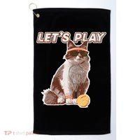 Cool Funny Tennis Cat Wearing Sunglasses Tennis Racket Ball Golf Towel thumb 0