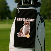Cool Funny Tennis Cat Wearing Sunglasses Tennis Racket Ball Golf Towel thumb 2