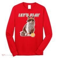 Cool Funny Tennis Cat Wearing Sunglasses Tennis Racket Ball Long Sleeve Shirt thumb 0