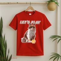 Cool Funny Tennis Cat Wearing Sunglasses Tennis Racket Ball T-Shirt thumb 2