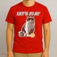 Cool Funny Tennis Cat Wearing Sunglasses Tennis Racket Ball T-Shirt thumb 3