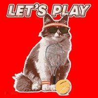 Cool Funny Tennis Cat Wearing Sunglasses Tennis Racket Ball Santa Hat thumb 1