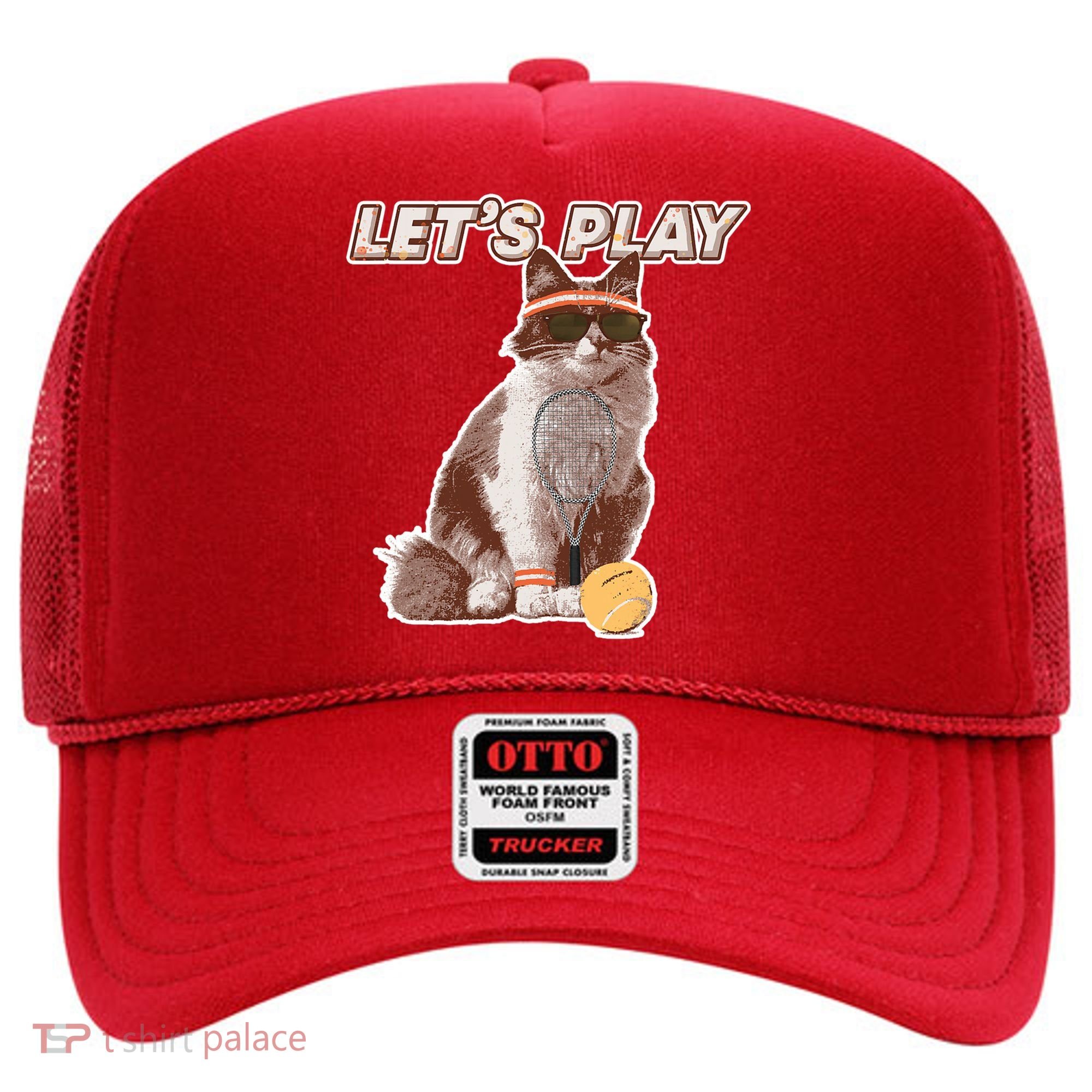 Cool Funny Tennis Cat Wearing Sunglasses Tennis Racket Ball Hat