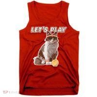Cool Funny Tennis Cat Wearing Sunglasses Tennis Racket Ball Tank Top thumb 0