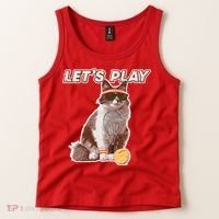 Cool Funny Tennis Cat Wearing Sunglasses Tennis Racket Ball Tank Top thumb 2