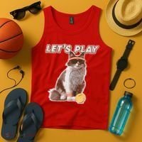 Cool Funny Tennis Cat Wearing Sunglasses Tennis Racket Ball Tank Top thumb 4