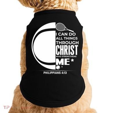 Christian Funny Tennis Player Gift Doggie Tank
