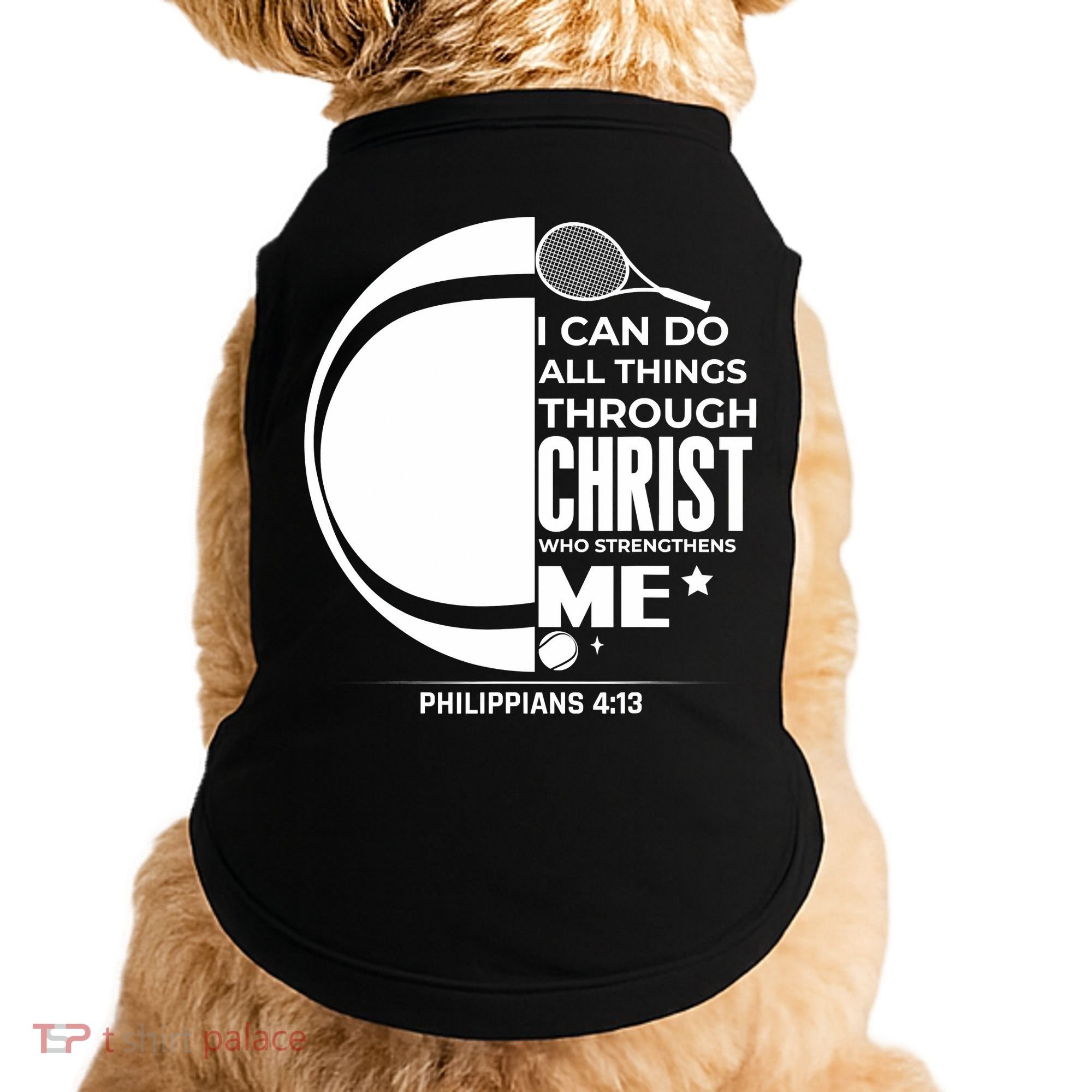 Christian Funny Tennis Player Gift Doggie Tank