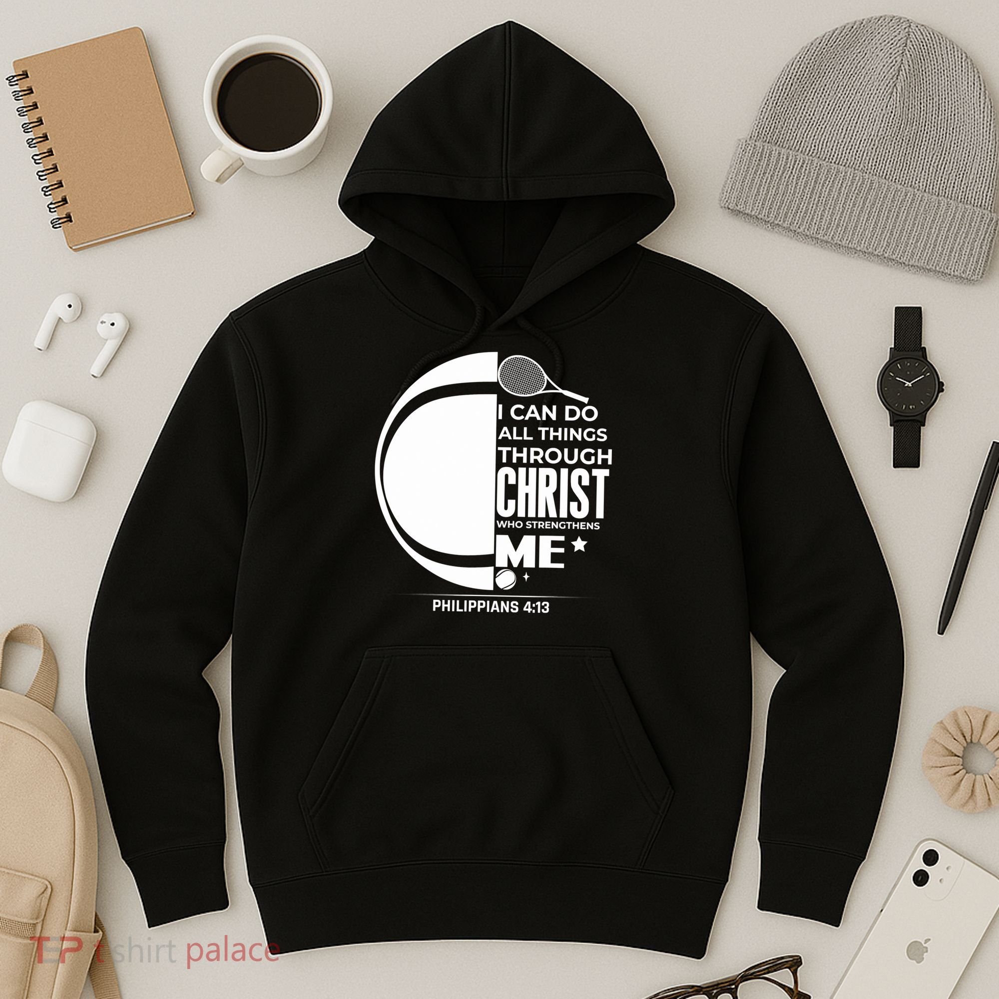 Christian Funny Tennis Player Gift Hoodie