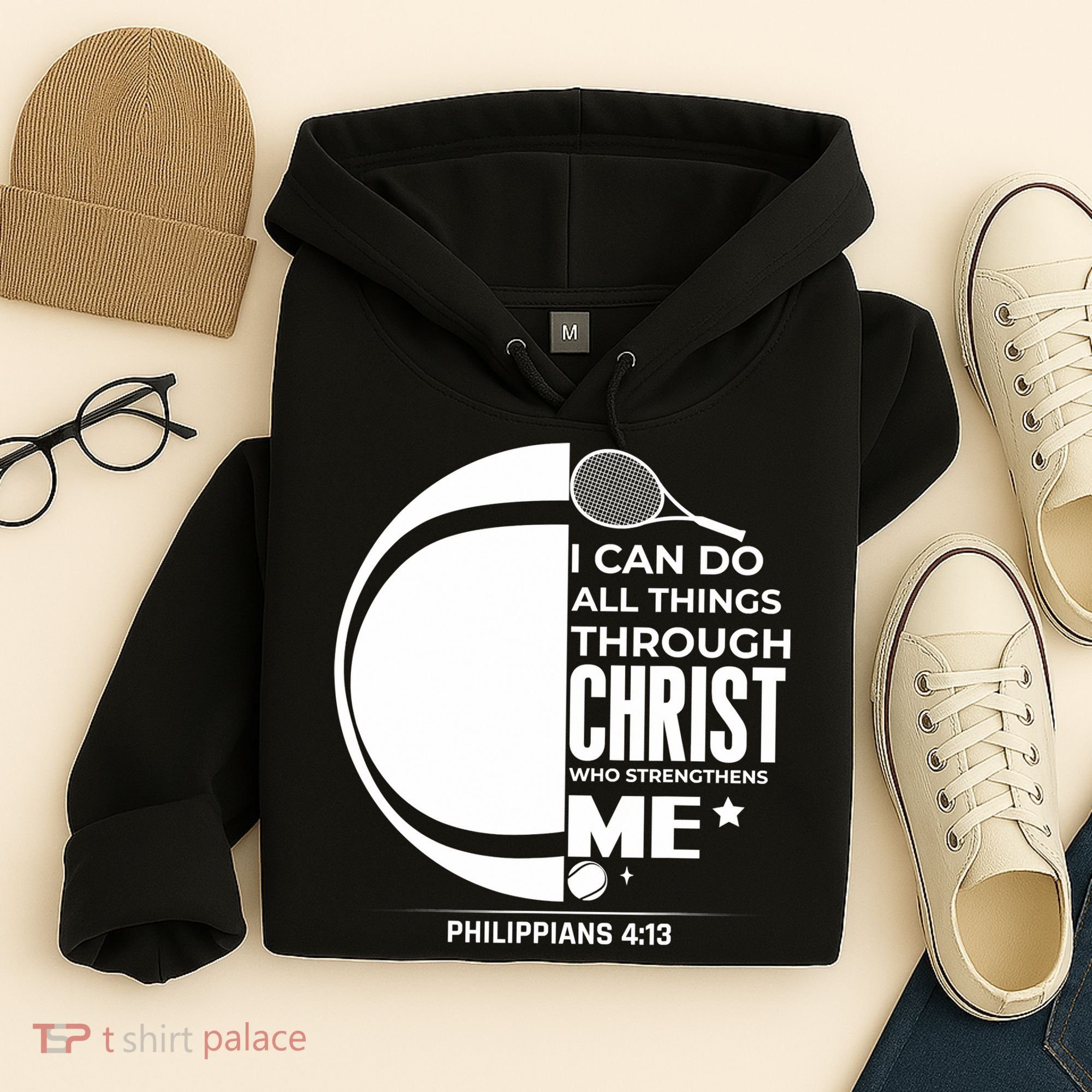 Christian Funny Tennis Player Gift Hoodie