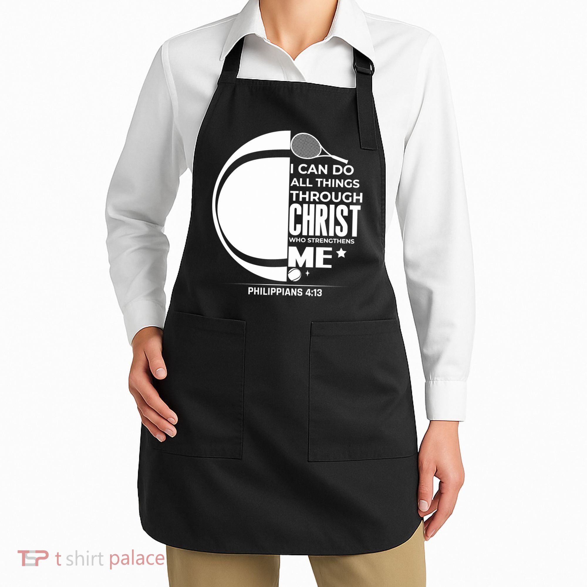 Christian Funny Tennis Player Gift Apron