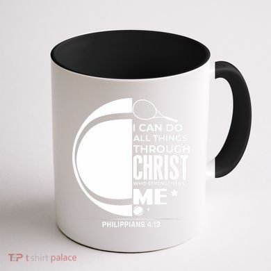 Christian Funny Tennis Player Gift Coffee Mug back