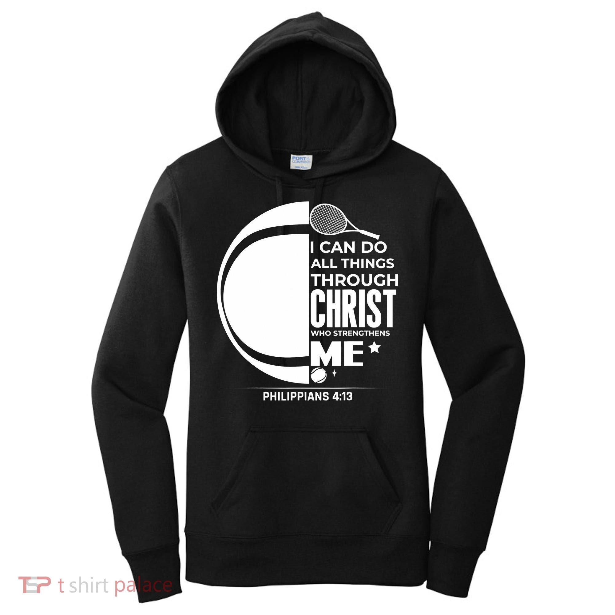 Christian Funny Tennis Player Gift Women's Hoodie