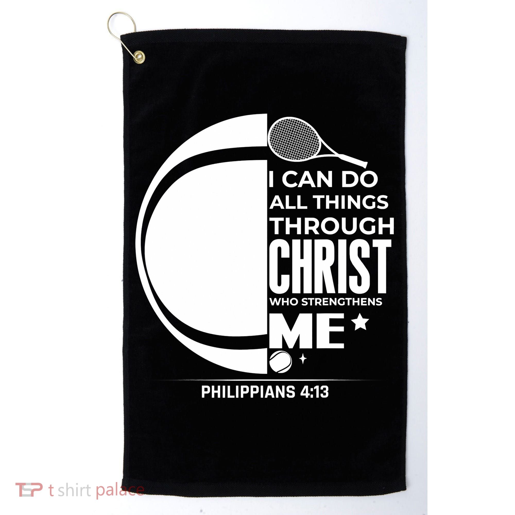 Christian Funny Tennis Player Gift Golf Towel
