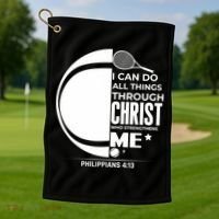 Christian Funny Tennis Player Gift Golf Towel thumb 1