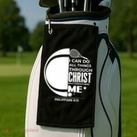 Christian Funny Tennis Player Gift Golf Towel thumb 2