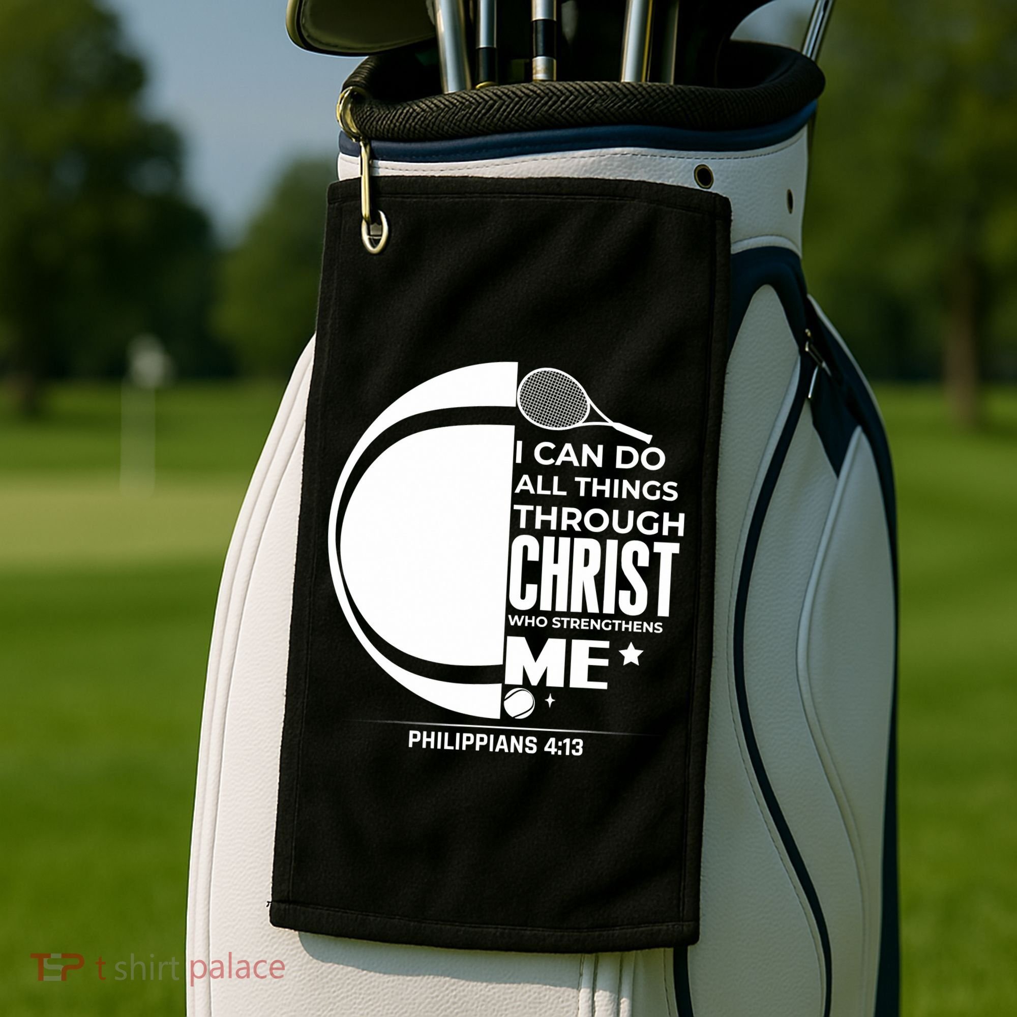 Christian Funny Tennis Player Gift Golf Towel