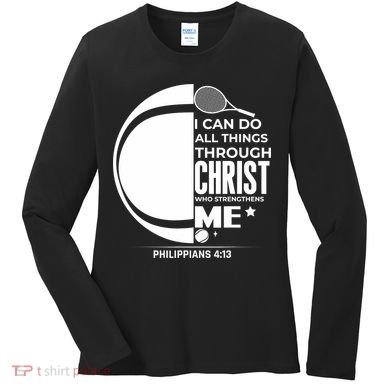 Christian Funny Tennis Player Gift Women's Long Sleeve Shirt