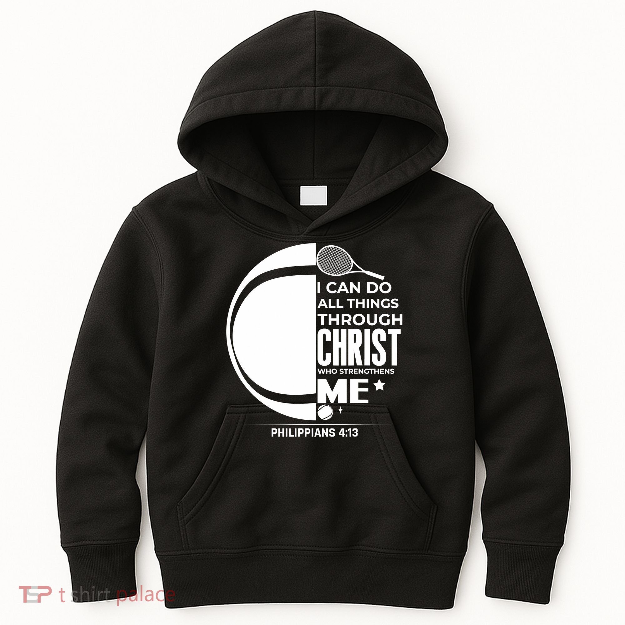Christian Funny Tennis Player Gift Kids Hoodie