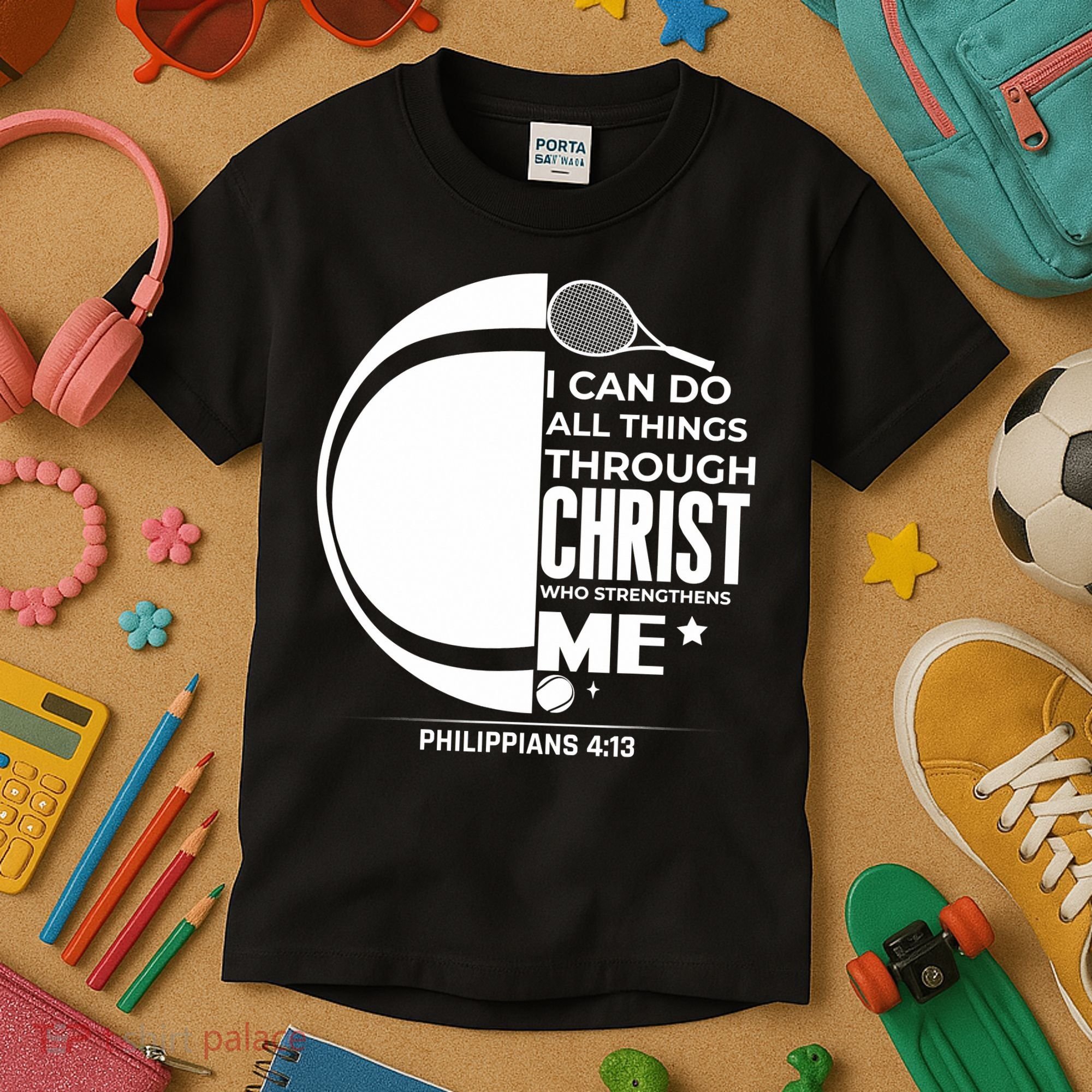Christian Funny Tennis Player Gift Kids T-Shirt