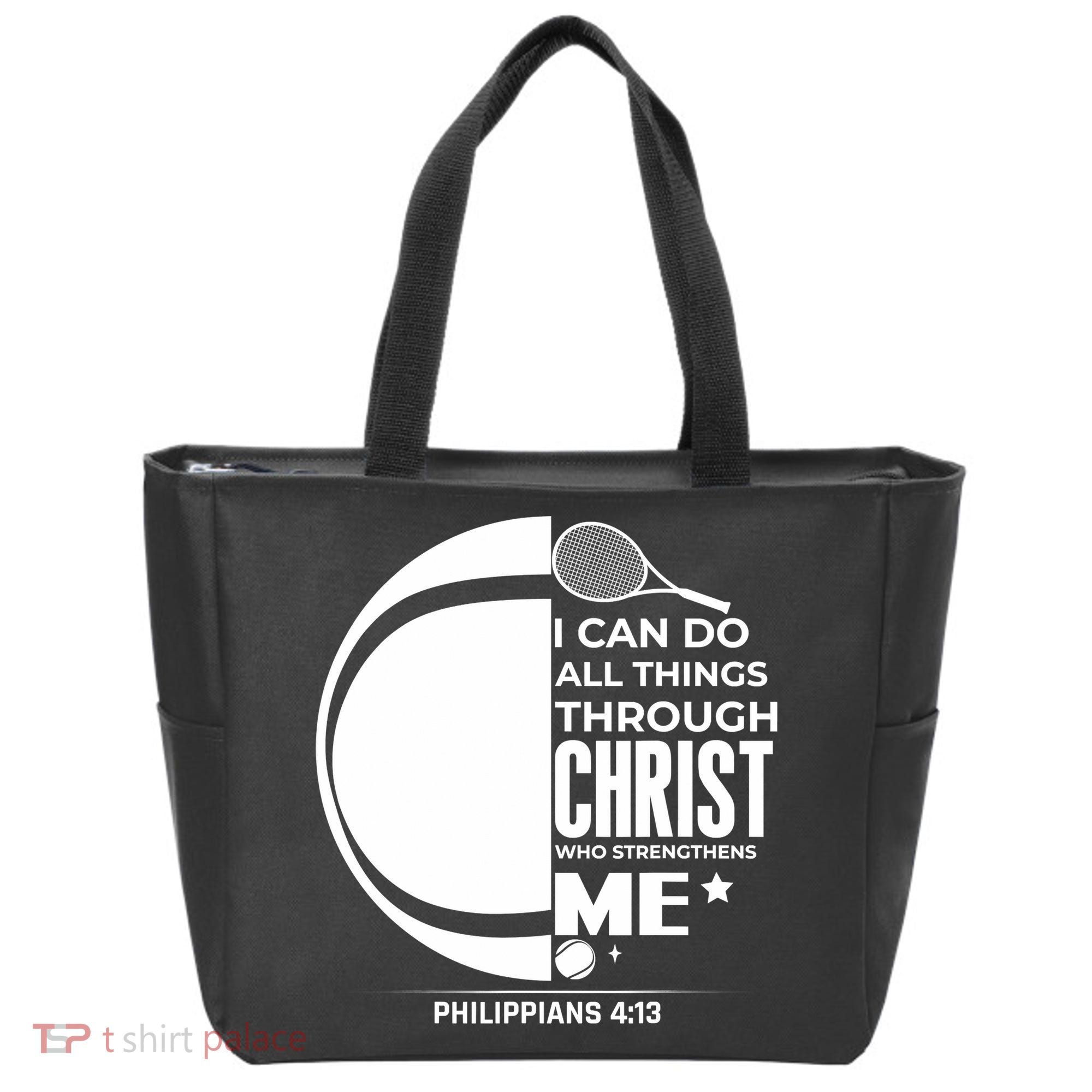 Christian Funny Tennis Player Gift Tote Bag