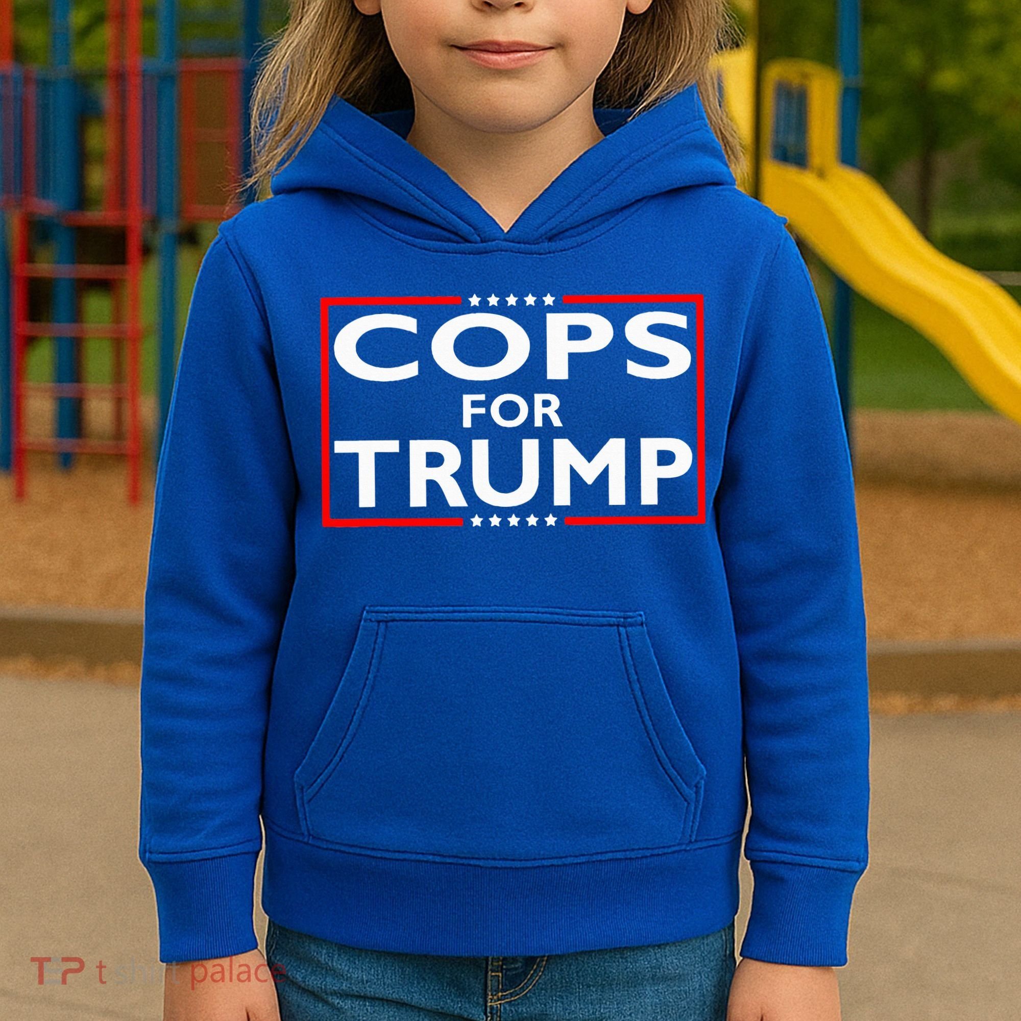 Cops For Trump President Election 2024 Kids Hoodie