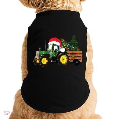Christmas Farm Tractor Christmas Tree Lights Santa Farmer Doggie Tank