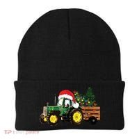 Christmas Farm Tractor Christmas Tree Lights Santa Farmer Beanie thumb 0
