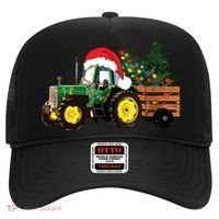Christmas Farm Tractor Christmas Tree Lights Santa Farmer Hat thumb 0