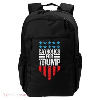 Catholics For Trump 2024: Retro Usa Flag Design Backpack