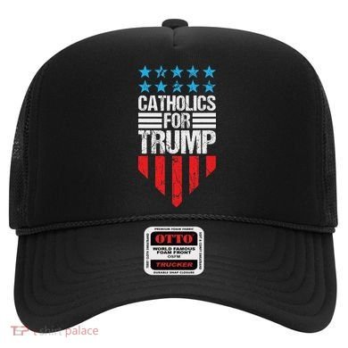 Catholics For Trump 2024: Retro Usa Flag Design Hat