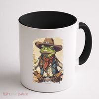 Cowboy Frog Texas Far West Usa Funny Toad Retro Gift Coffee Mug thumb 1