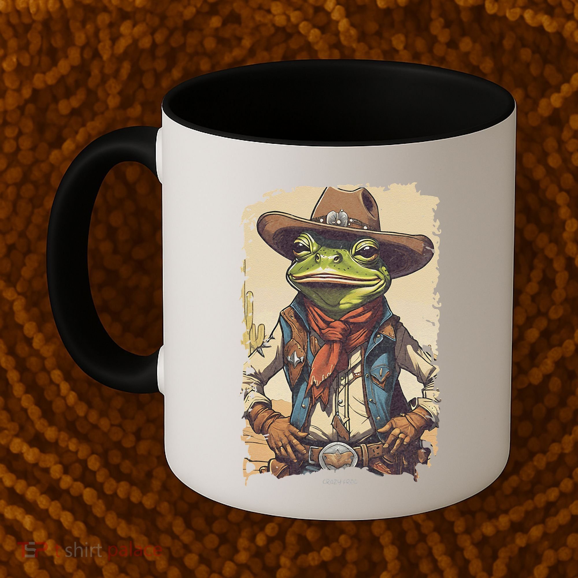 Cowboy Frog Texas Far West Usa Funny Toad Retro Gift Coffee Mug