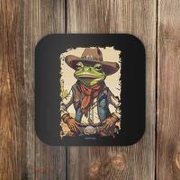 Cowboy Frog Texas Far West Usa Funny Toad Retro Gift Coaster thumb 0
