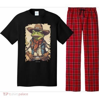 Cowboy Frog Texas Far West Usa Funny Toad Retro Gift Pajama Set