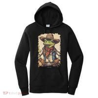 Cowboy Frog Texas Far West Usa Funny Toad Retro Gift Women's Hoodie thumb 0